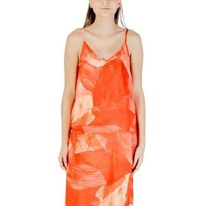 Vila Clothes Abstract Print Slip Dress Women red Tops